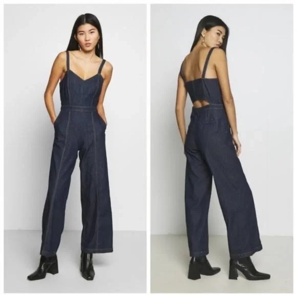 Banana Republic Wide Leg Jumpsuit Sz 6 - Picture 4 of 4